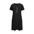 thumbnail image 5 of Jamicy Sleepwear Dress for Women Gift for Mom Short Sleeve Dress Round Neck Dresses Soft Sleepwear Midi Sundress Women Maxi Dress Nightdress, 5 of 5