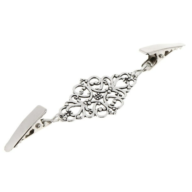 Clip para bufanda de suéter vintage, clip para cuello de cárdigan, patrón para mujer Plata