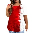 thumbnail image 2 of up to 60% off Gifts Usmixi Shirts for Women Lightweight Comfy Plus Size Fashion Tunic Tee Tops Summer Trendy Tie-Dye Short Sleeve Crewneck Ladies Blouses White XXXXL, 2 of 6