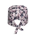 thumbnail image 2 of Salouo Lilies Flowers Print Adjustable Working Caps,1 Pcs Working Hats Elastic Scrub Hats Elastic Tie Back Hats Unisex Nurse Scrub Cap Nurse Hats ,One Size, 2 of 7