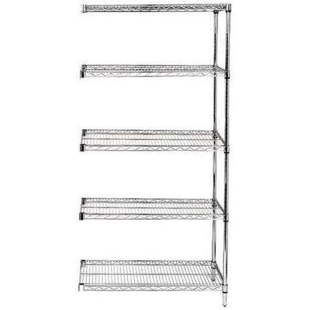 

30 Deep x 36 Wide x 80 High 5 Tier Chrome Add-On Shelving Unit