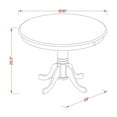 thumbnail image 5 of East West Furniture 3 Pc Dining Table Set Includes a Round Table and 2 Parson Chairs, Antique Walnut, 5 of 7