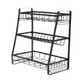 thumbnail image 2 of Assaisonnement Rack,3couche de Stockage de Cuisine Noir Rack d'Épices Épice Organisateur Conception Élevée, 2 of 14