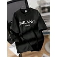 thumbnail image 1 of MILANO ITALY Pure Cotton Black Tshirt, Unisex Comfort Tshirt for Men Women, 1 of 6