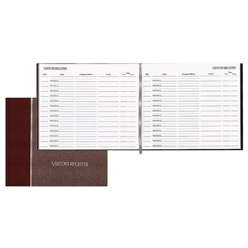 NATIONAL Hardcover Visitor Register Book, 128 Pages, Burgundy Cover, 8.5 x 9.875" (57803