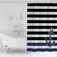 thumbnail image 2 of Shower Curtain Bathroom Set Anchor on Black Navy Stripes Waterproof Fabric Shower Curtains with Grommets&Hooks Nautical Abstract Lines Privacy Bath Curtain for Bathtub 72x84in, 2 of 7