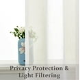 thumbnail image 4 of EcoNesxp 2 Panel Eyelet Off White Linen Tulle Curtain Panel with Grommets Country Style Curtain Trim Inch 54x95 Inch, 4 of 5