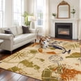 thumbnail image 2 of Large Area Rugs for Living Room Bedroom, Vintage Globe 6'x9' Rug Washable Carpet Runner Indoor Outdoor, Abstract Travel Adventure Compass Non Slip Floor Mats Rug for Kitchen, Playroom, 2 of 8