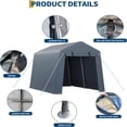 thumbnail image 2 of EastVita 7x10 FT Portable Outdoor Storage Shed with 2 Roll-Up Zipper Doors Vents Gray, 2 of 7