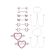 thumbnail image 1 of 10pzs Piercing Pezón Nipple Set LAB.G Con Corazón Diablito varios, 1 of 4