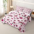 thumbnail image 3 of Manfei Dreamy Castle Twin Quilt Set, Butterfly Rainbow Twin Coverlet Set, Light Pink, 2 Pieces, 1 Bedspread and 1 Pillowcase, 3 of 7