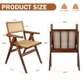 thumbnail image 3 of Bamboo Folding Chairs With Woven Rattan Backrest & Seat Rubber Bamboo Frame | Walnut Color, 3 of 8
