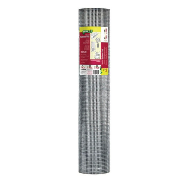 Garden Zone 30 in. W x 50 ft. L Silver Gray Steel Hardware Cloth 1/4 in