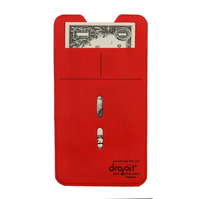 Reuseable Dropit Safe Envelope for Safe Depositing of Currency and Money, Organize Coupon, Currency and Other Documents (Red, 100)
