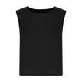 thumbnail image 4 of Womens Linen Crop Tops Summer Casual Loose Cotton Sleeveless Tank Top Dressy Casual Blouses, 4 of 5
