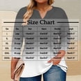 thumbnail image 3 of YUGYXL Plus Size Tshirts for Women 3/4 Sleeve Tshirts Gradient Color Baggy Shirts Casual V Neck Comfy Blouses Tops Dressy Lightweight Tees Black XXXXL, 3 of 5