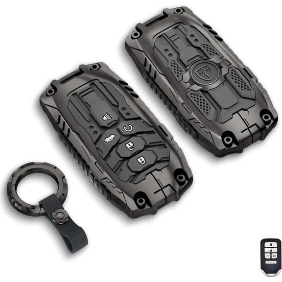 Key Fob Cover Compatible with Honda Accord Civic HR-V CR-V Pilot SI EX EX-L 2016-2026 4 Button Keychain Case Holder Protector,Grey,Model-A