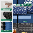 thumbnail image 2 of Dateyes 8 Pieces Patio Conversation Set, Rattan Wicker Outdoor Sectionals with Fire Pit Table, Blue/Gray, 2 of 9