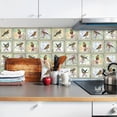 thumbnail image 3 of ZHAOCHENG 10 Pegatinas de pared de azulejos de simulación 3D impermeables, autoadhesivas, murales de flores, decoración de pared, hogar, cocina, baño, dormitorio, decoración de habitación de niños al, 3 of 5