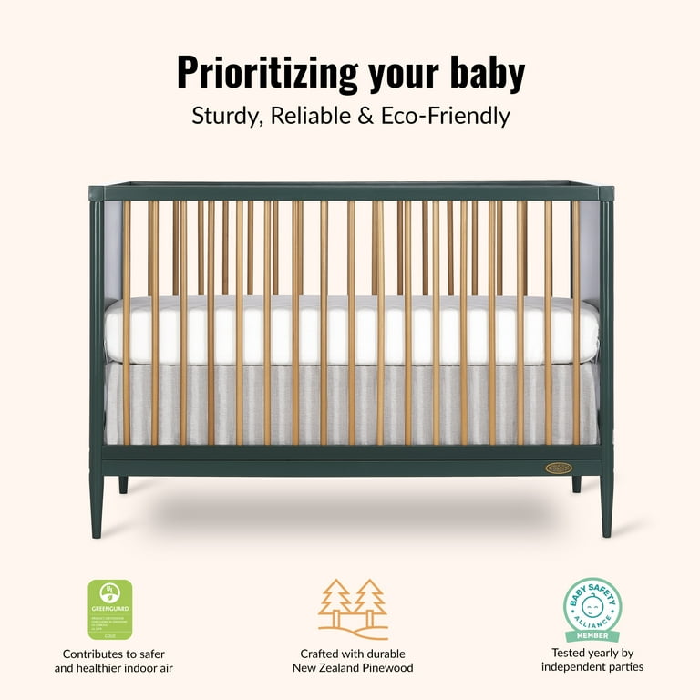 Dream On Me Clover 4-in-1 Convertible Baby Crib with Mattress, Mid