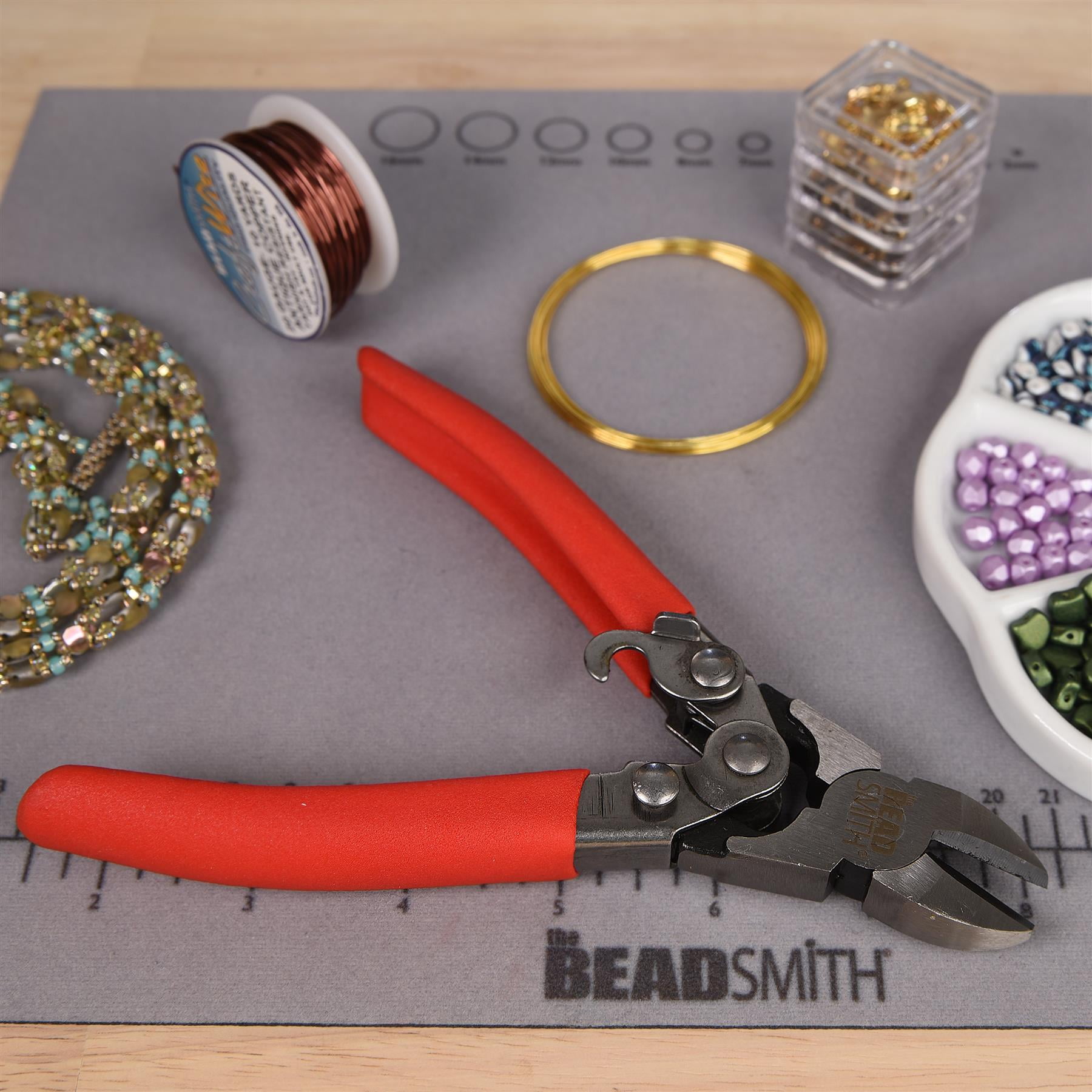 The Beadsmith Heavy Duty Cutter – 6.5 inches (165mm) – Hardened Steel Blades – Red Comfort Grip Handle with Safety Lock – Tool for Jewelry Making, Electronics and Micro Mechanics