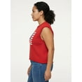 thumbnail image 2 of Jollidays Women's American Flag Crewneck Rolled Sleeve Pullover Sweater, Sizes S- XL, 2 of 5