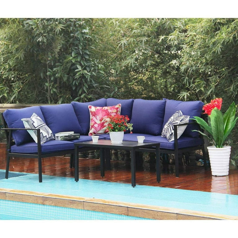 Sandhill 7 Piece Outdoor Sofa Sectional Set Replacement Cushions