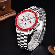 PAGANI DESIGN Mens Quartz Watches 40mm New Release full Stainless Steel Waterproof Sports Chronograph Wrist Watch for Men Sapphire Dial Glass