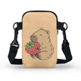 thumbnail image 2 of HELLHERO Strawberry-Hug-Capybara Adjustable Crossbody Bag with Adjustable Strap Polyester Adult 4.33"x1.97"x7.09" for Outdoor Holiday Travel, 2 of 7