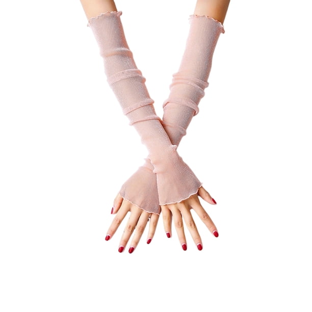Wosthever Mangas de sol de moda para calentadores de brazos cómodos mangas de malla guantes de brazo de conducción verano Kits de decoración para fiestas Rosa, 1 pieza 19.6 pulgadas