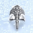 thumbnail image 4 of Anillo de armadura tallado de acero inoxidable con joyería vintage personalizada, anillo de moda para hombres, 4 of 5