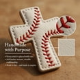 thumbnail image 4 of 2PCS A Pocket Blessing Sports Cross: Basketball Baseball Soccer & Rugby Pocket Hug with Verse Card, Handmade Faux Leather Christian Gift for Athletes, Players and Coaches, 4 of 6