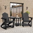 thumbnail image 6 of FOOWIN Folding Rocking Adirondack Chair, HDPE Plastic Rocking Chairs for Patio Porch Rocker Chair, Black, 6 of 8