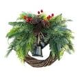 thumbnail image 6 of 17 Inch Christmas Wreaths for Front Door-Farmhouse Xmas Tree Hanging Garland Artificial Pinecones Wreaths Winter Home Decor Rattan Wreaths Golden Bell Wreath, 6 of 7