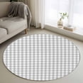 thumbnail image 2 of Buffalo Plaid Round Rug 3ft Washable Circle Entryway Rugs Non Slip Farmhouse Grey Checkered Vintage Rustic Area Rug Indoor Floor Carpet for Bedroom Kitchen Living Room Home Office Dining Room Nursery, 2 of 9