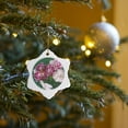 thumbnail image 7 of 3drose, Hot Pink Orchids, 3 inch Snowflake Porcelain Ornament, 7 of 7
