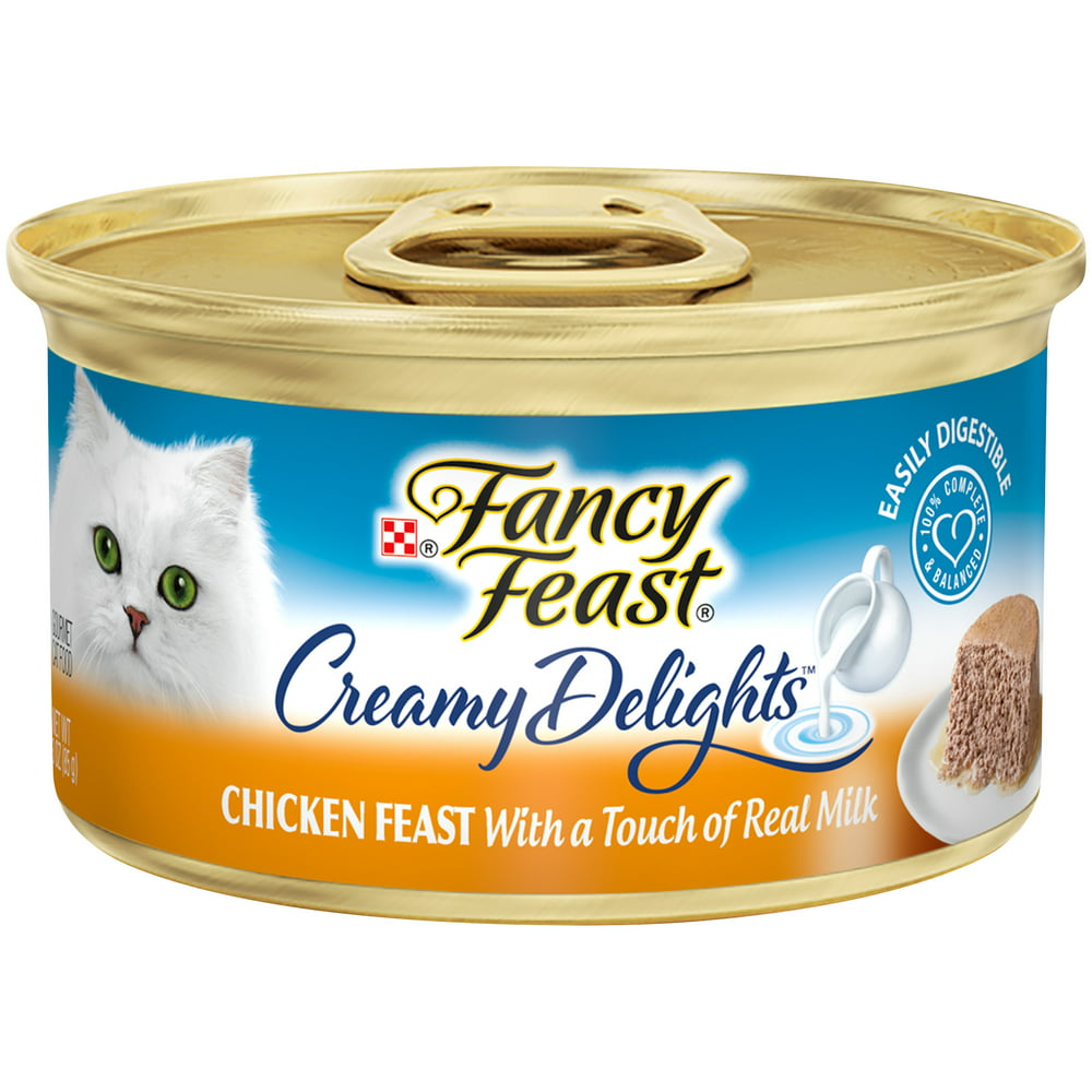 (24 Pack) Fancy Feast Pate Wet Cat Food, Creamy Delights Chicken Feast