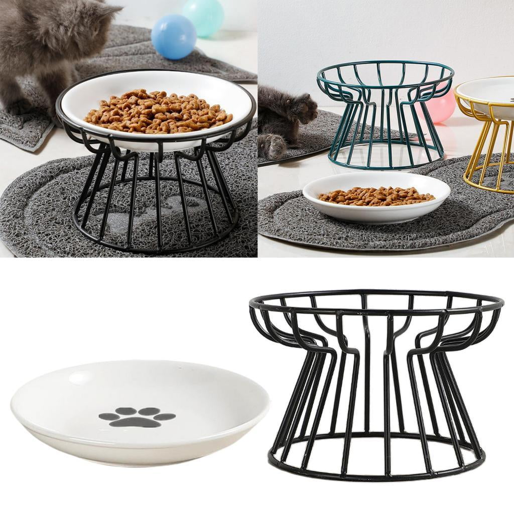 Bvdfgk Ceramic Pet Bowl Food Water & Treats for Cats & Dogs Non-slip Cat Bowls Pet Food Water Bowl Pet Supplies Black