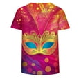 thumbnail image 4 of Taylonsss T-Shirt à Manches Courtes Imprimé Carnaval pour Femmes Coupe Ample Col Rond Décontracté pour Confort Quotidien et Tenue de Fête, 4 of 6