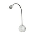 thumbnail image 1 of Lámpara de lectura LED de noche, lámpara de pared flexible con cuello de cisne, luces nocturnas para dormitorio (plata cepillada, luz blanca, 3 W), 1 of 5