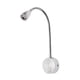 thumbnail image 1 of Lámpara de lectura LED de noche, lámpara de pared flexible con cuello de cisne, luz nocturna para dormitorio (plateado cepillado, blanco, 3 W), 1 of 7