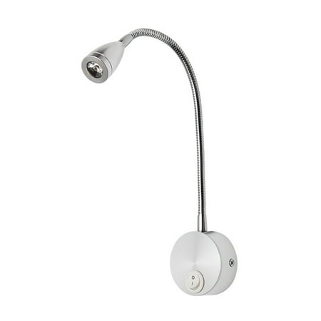 

Etereauty LED Bedside Reading Light Flexible Gooseneck Wall Lamp Night Lights for Bedroom (Brushed Silver White Light 3W)