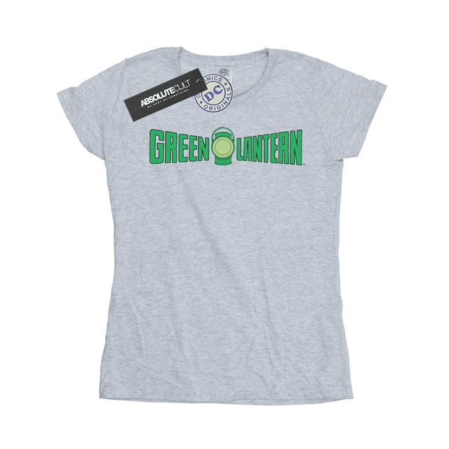 DC Comics T-Shirt en Coton Logo Texte Lanterne Verte pour Femmes
