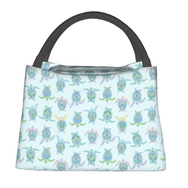 Fotbe Sea Turtle Bolsa Térmica Portátil con Estampado, Bolsa de Entrega de Alimentos Aislada, Bolsa Reutilizable de Gran Capacidad para Comidas y Supermercado