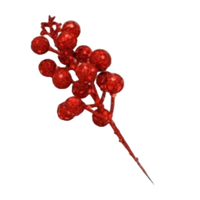 ZheElen 20piece Abundant Christmas Tree Simulation Fruit Lightweight Foam Decorations Artificial Berries red