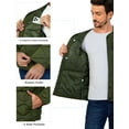 thumbnail image 5 of Little Donkey Andy Men's Quilted Jacket Lightweight Bomber Puffer Jacket Long Sleeve Padded Coat with 6 Pockets Green XL, 5 of 7