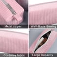 thumbnail image 3 of Hukapapa Bolsa de cosméticos de pana para niñas, bolsa de cosméticos simple, billetera de almacenamiento portátil diaria, color rosa, 3 of 5