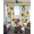 thumbnail image 6 of Sunflower Blackout Curtains for Bedroom Living Room Darkening Curtains 90 Inch Yellow Spring Watercolor Floral White Black Out Window Curtain Privacy Window Treatment Grommet Drapes 52"x90"x2, 6 of 9