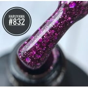 Haruyama Purple sparkle gel nail polish 832