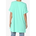 thumbnail image 2 of Women's Casual Round Neck Cuffed Short Sleeve Loose Tee Basic Top T-Shirt, 2 of 7